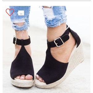 Black Espadrille wedges